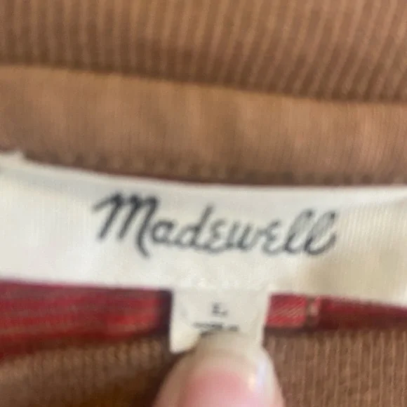 Madewell easy crewneck long sleeve tee size Large stripes burnt camel - Picture 5 of 6